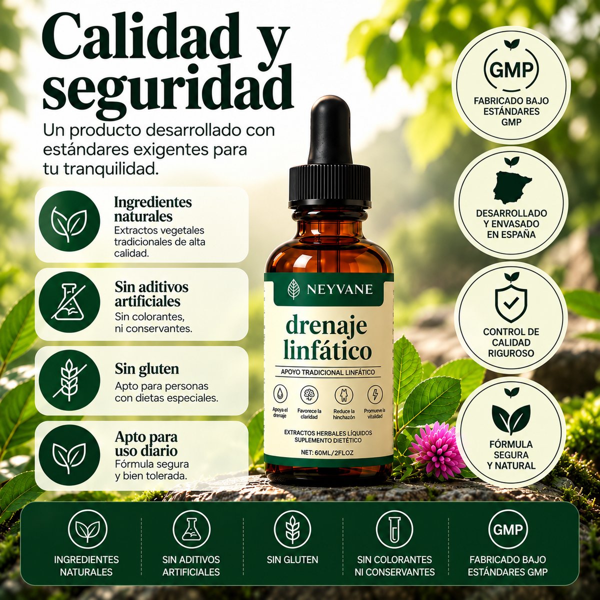 Lymphatic Drainage: Suplemento Líquido de Extractos Herbales